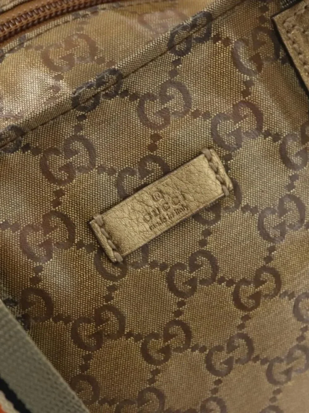 GUCCI GG Crystal Tote Bag Coated Canvas Gold Tone 131228 Auth YKZ1227A